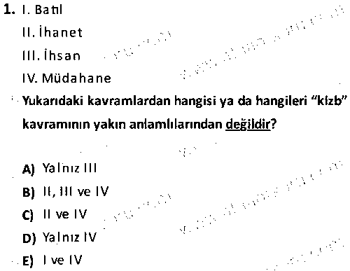 ISL2011 Tefsir çıkmış sınav sorusu 1