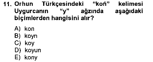 TDE202U Uygur Türkçesi çıkmış sınav sorusu 2