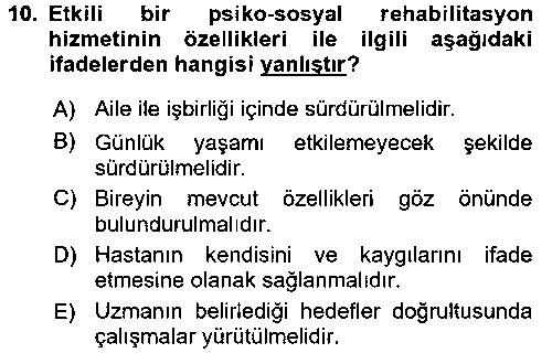 YAB202U Psiko-Sosyal Rehabilitasyon çıkmış sınav sorusu 1