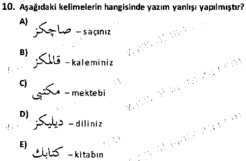 TAR1009 Osmanlı Türkçesi 1 çıkmış sınav sorusu 2