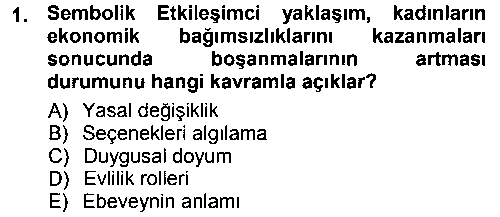 SOS305U Aile Sosyolojisi çıkmış sınav sorusu 1