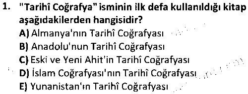 TAR4008 Tarihi Coğrafya çıkmış sınav sorusu 1