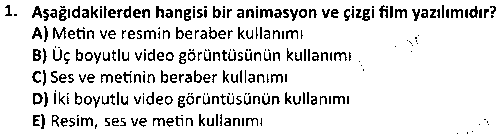 BY2004 Çoklu Ortam Uygulamaları çıkmış sınav sorusu 1