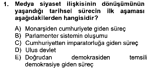 MEI206U Medya Siyaset Kültür çıkmış sınav sorusu 1