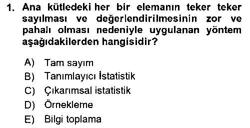 ADY214U Veri Analizi Ve Değerlendirme çıkmış sınav sorusu 1