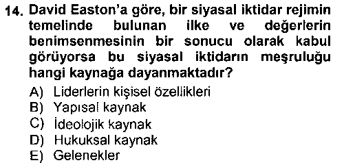 SOS207U Siyaset Sosyolojisi çıkmış sınav sorusu 3