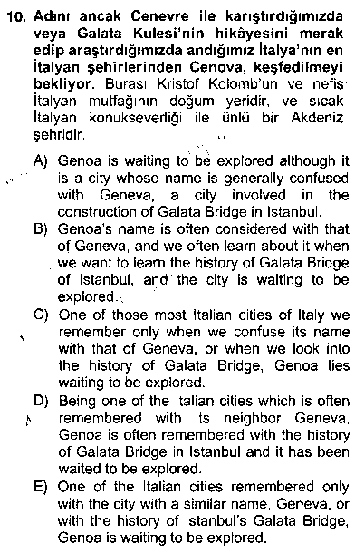 INO204U Çeviri (Türk/İng) çıkmış sınav sorusu 2