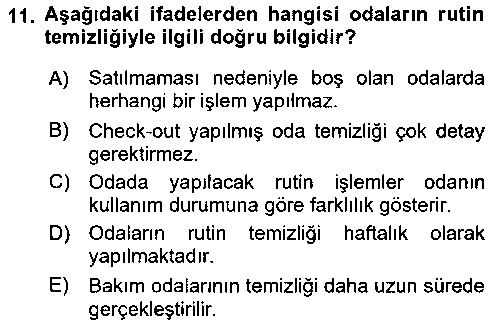 KOI203U Kat Hizmetleri çıkmış sınav sorusu 3