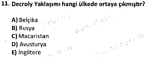 ÇGL2003 Çocukların Eğitiminde Programlar ve Yaklaşımlar çıkmış sınav sorusu 3