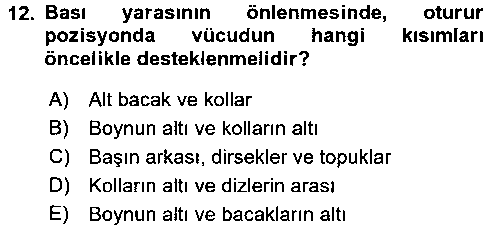 YAB206U Yaşlı Bakımı İlke Ve Uygulamaları çıkmış sınav sorusu 3