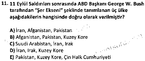 KAM1010 Siyasi Tarih çıkmış sınav sorusu 3