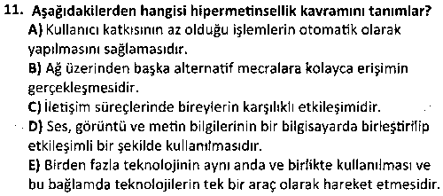 YMG1010 Yeni Medyaya Giriş çıkmış sınav sorusu 3