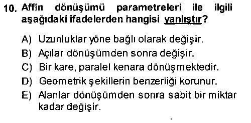 CBS205U Fotogrametri çıkmış sınav sorusu 2