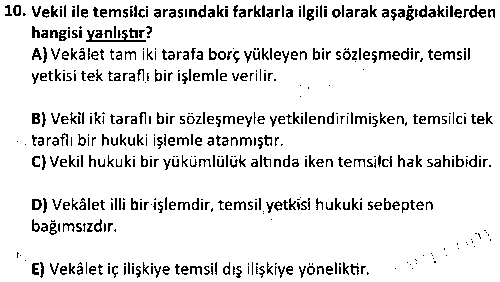 ADL2001 Avukatlık ve Noterlik Hukuku Bilgisi çıkmış sınav sorusu 2