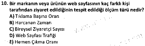 RKL4002 Reklam Araştırmaları ve Etkinlik Ölçümü çıkmış sınav sorusu 2