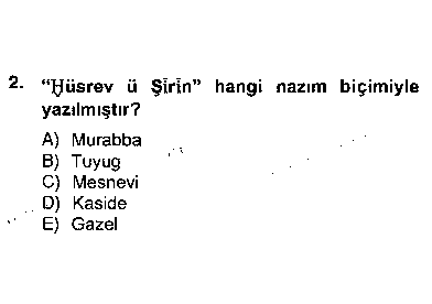 EDB304U Türk Edebiyatının Mitolojik Kaynakları çıkmış sınav sorusu 2