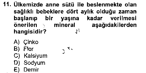 EVI110U Çocuk ve Ergen Bakımı çıkmış sınav sorusu 3