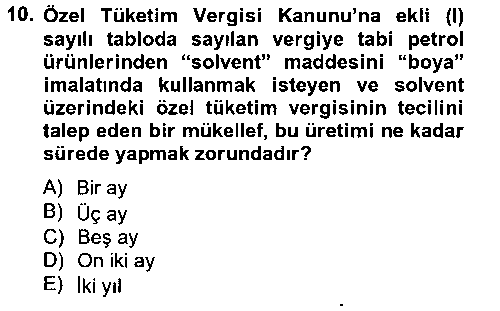 HUK306U Özel Vergi Hukuku 2 çıkmış sınav sorusu 2