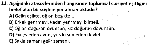 YMG2001 Çağdaş Toplumsal Süreçler çıkmış sınav sorusu 3