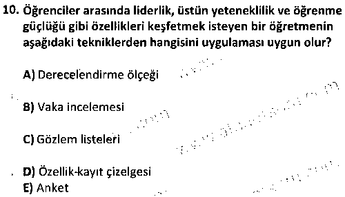 ÇGL3005 Çocuğu Tanıma Teknikleri çıkmış sınav sorusu 2