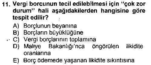 HUK407U Vergi İcra Hukuku çıkmış sınav sorusu 3