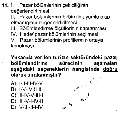 PZL218U Turizm Pazarlaması çıkmış sınav sorusu 3
