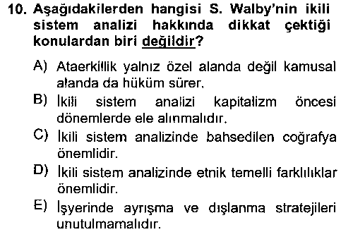 SOS310U Toplumsal Cinsiyet Çalışmaları çıkmış sınav sorusu 2