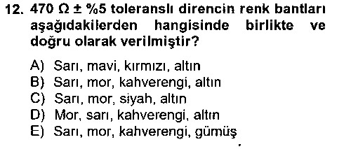 EID202U Elektrik Bakım, Arıza Bulma ve Güvenlik çıkmış sınav sorusu 3