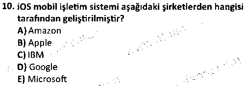 BY1001 İşletim Sistemleri çıkmış sınav sorusu 2