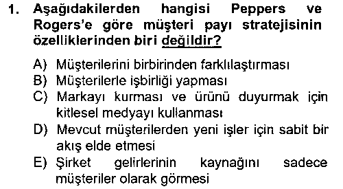 PZL208U Müşteri İlişkileri Yönetimi çıkmış sınav sorusu 1