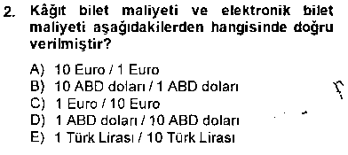 TSH203U Bilet Satış çıkmış sınav sorusu 2