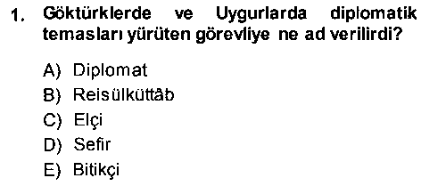 TAR311U Osmanlı Diplomasisi çıkmış sınav sorusu 1