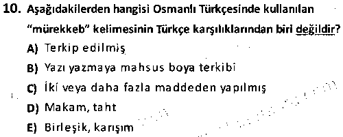 TAR1010 Osmanlı Türkçesi 2 çıkmış sınav sorusu 2
