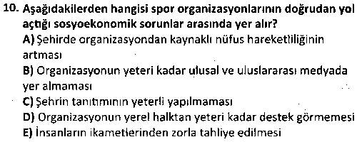 SPY1007 Spor Bilimlerine Giriş çıkmış sınav sorusu 2