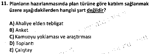 EY2007 İmar Hukuku çıkmış sınav sorusu 3