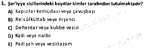 TAR2002 Osmanlı Türkçesi Metinleri 2 çıkmış sınav sorusu 1