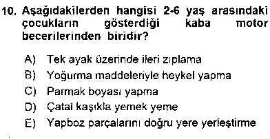 CGE102U Çocuk Gelişiminde Alan Çalışmaları çıkmış sınav sorusu 2