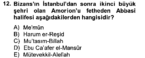 TAR108U Bizans Tarihi çıkmış sınav sorusu 3