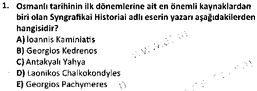 TAR2003 Osmanlı Tarihi 1 çıkmış sınav sorusu 1