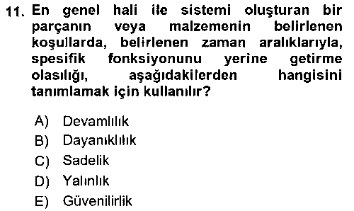 LOJ432U Entegre Lojistik Destek çıkmış sınav sorusu 3