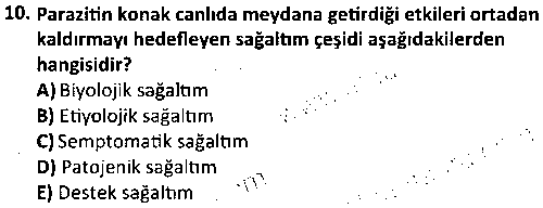 LAB1002 Veteriner Parazitoloji çıkmış sınav sorusu 2