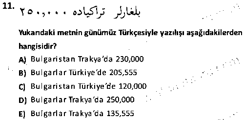 TAR2001 Osmanlı Türkçesi Metinleri 1 çıkmış sınav sorusu 3