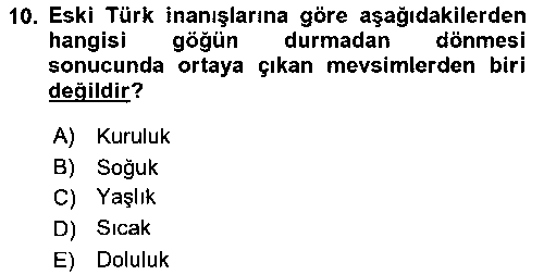 TAR221U Türk Mitolojisi çıkmış sınav sorusu 2
