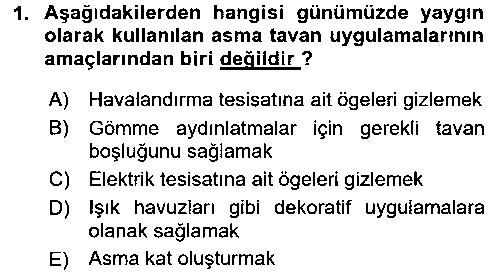 EVI106U Konut Seçimi ve Düzenlenmesi çıkmış sınav sorusu 1