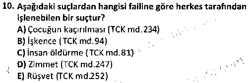 ADL1006 Ceza Hukuku çıkmış sınav sorusu 2