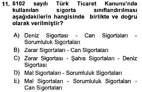 LOJ301U Dış Ticarette Risk Yönetimi Ve Sigortacılık çıkmış sınav sorusu 3