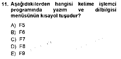 BIL103U Bilgisayar 1 çıkmış sınav sorusu 3