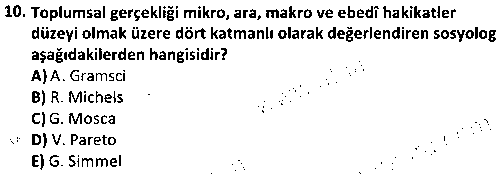SOS2004 Sosyoloji Tarihi çıkmış sınav sorusu 2