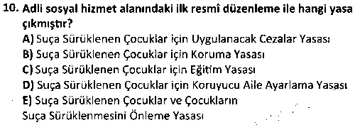 SOH3002 Adli Sosyal Hizmet çıkmış sınav sorusu 2