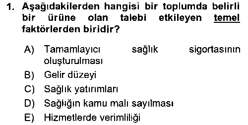 SAG303U Sağlık Ekonomisi çıkmış sınav sorusu 1